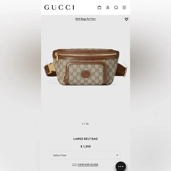 Gucci large belt bag. Retails for $1,390 selling for $899.00